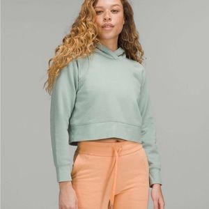 lululemon silver blue loungeful cropped hoodie
